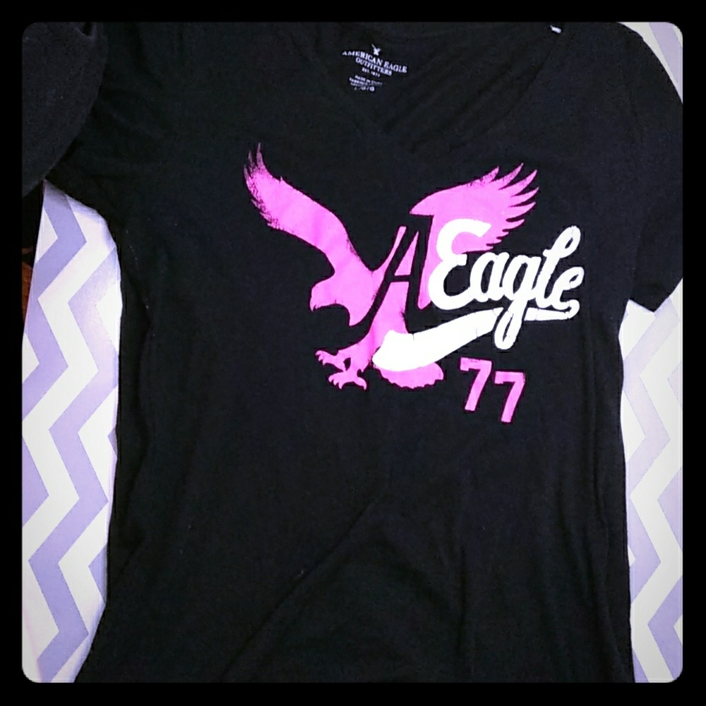 Cute black american eagle top